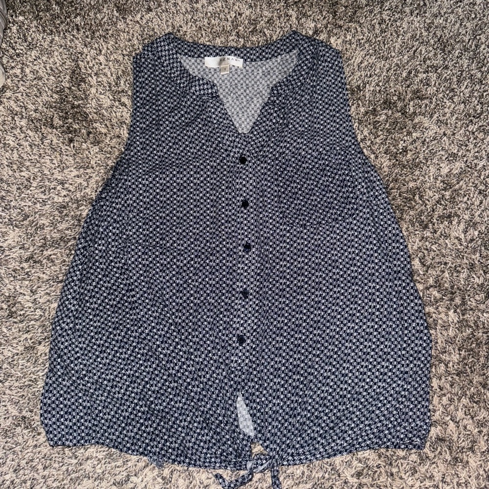 Kenar Multicolored Sleeveless V-Neck Top